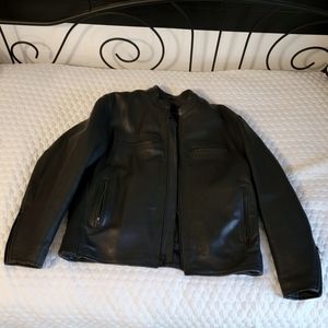 Black leather motorcycle jacket XXL